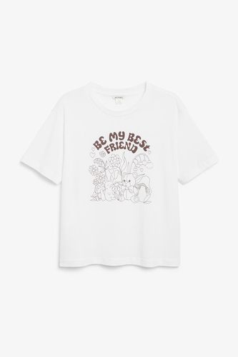 Baumwoll-T-Shirt - Mehrfarbig Weiß - Monki - Modalova