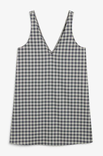Kurzes A-Linien-Kleid Mit V-Ausschnitt - Grau Mehrfarbig - Monki - Modalova