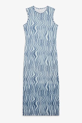 Bodycon-Kleid Aus Mesh - Blau Mehrfarbig - Monki - Modalova