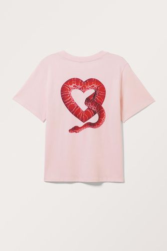 T-Shirt Mit Grafikdruck - Rosa - Monki - Modalova