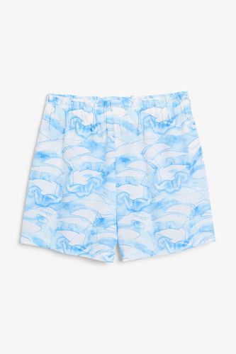 Shorts Mit Hohem Bund - Blau Mehrfarbig - Monki - Modalova