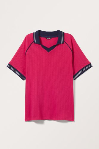 Oversized-Poloshirt Mit Raglanärmeln - Rosa - Monki - Modalova