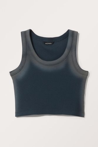 Kurzes Geripptes Tanktop - Blau - Monki - Modalova