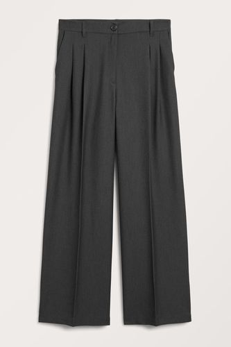 Hochtaillierte Hose Mit Weitem Bein - Grau - Monki - Modalova