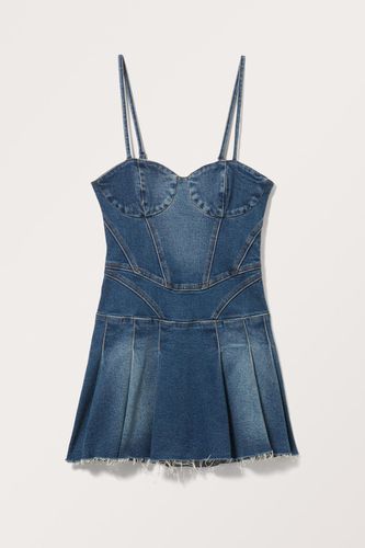 Korsett-Minikleid Aus Denim - Blau - Monki - Modalova