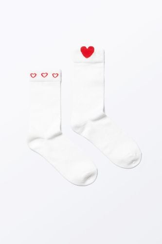 Er-Pack Crew-Socken "Heart" - Monki - Modalova