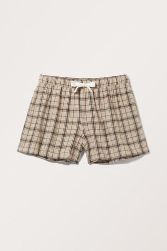 Mini-Shorts Aus Flanell - Beige - Monki - Modalova