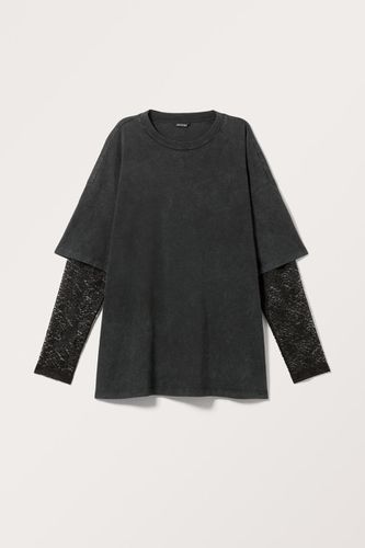 Oversized-T-Shirt Mit Doppelten Ärmeln - Schwarz - Monki - Modalova