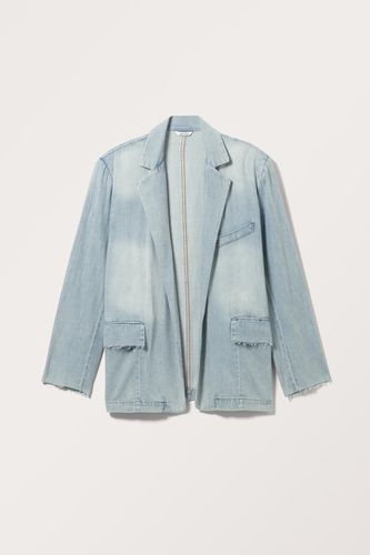 Ausgefranster Oversized-Blazer Aus Denim - Blau - Monki - Modalova