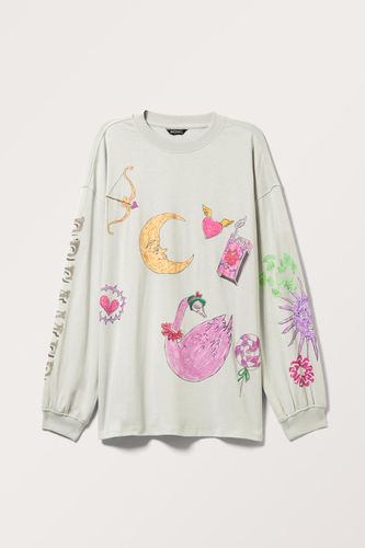 Oversized-Longsleeve - Grau - Monki - Modalova