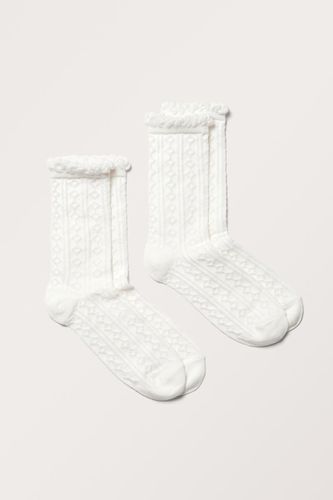 Er-Pack Pointelle-Socken - Weiß - Monki - Modalova