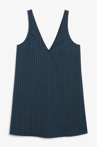 Kurzes A-Linien-Kleid Mit V-Ausschnitt - Blau Mehrfarbig - Monki - Modalova