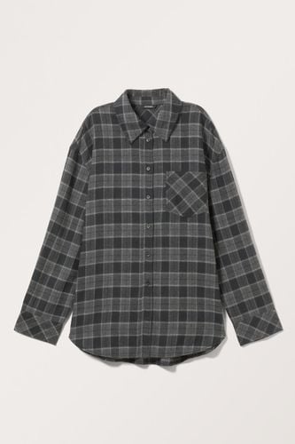 Oversized-Hemd Aus Flanell - Grau - Monki - Modalova