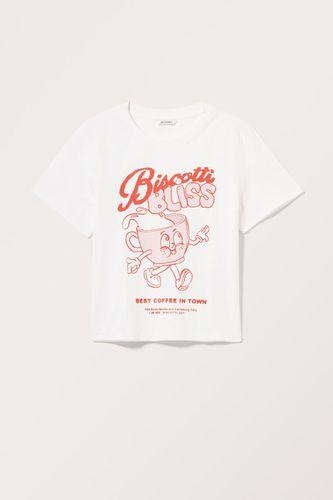 T-Shirt Mit Grafikdruck - Weiß - Monki - Modalova