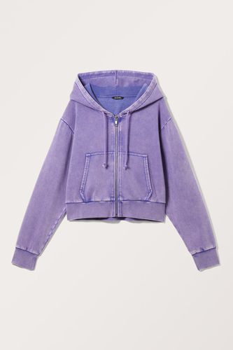 Verkürzter Zip-Hoodie - Lila - Monki - Modalova