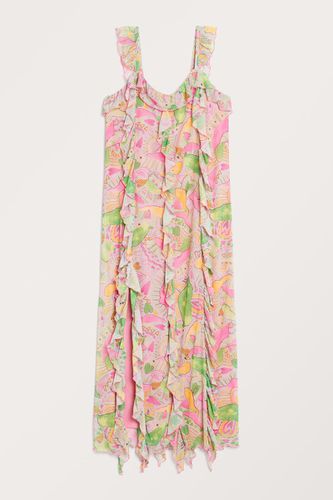 Kleid Mit Chiffon-Rüschen - Mehrfarbig Rosa - Monki - Modalova