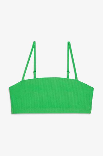 Geripptes Bandeau-Bikinioberteil - Grün - Monki - Modalova