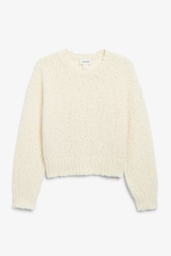 Strukturierter Strickpullover - Weiß - Monki - Modalova