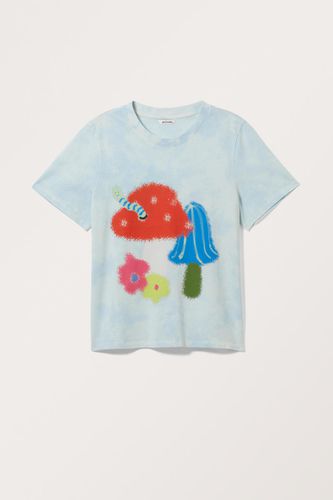 T-Shirt Mit Grafikdruck - Blau - Monki - Modalova