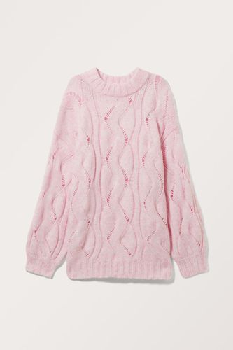 Oversized-Pullover Mit Zopfmuster - Rosa - Monki - Modalova