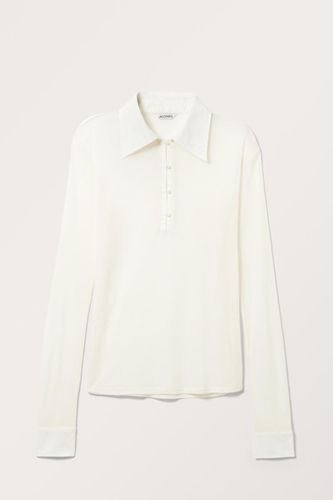 Transparentes Longsleeve-Poloshirt - Weiß - Monki - Modalova