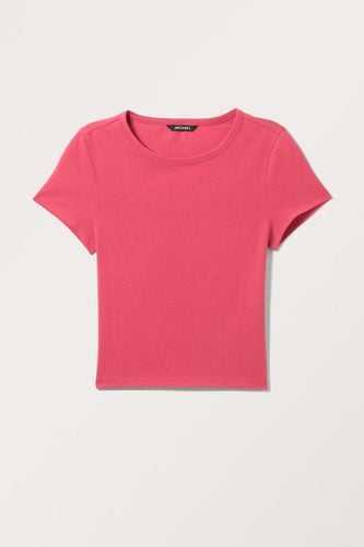 Bauchfreies, Körperbetontes Baumwoll-T-Shirt - Rosa - Monki - Modalova