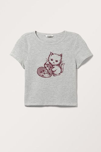 Kurzes T-Shirt - Grau - Monki - Modalova