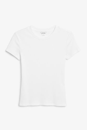 Geripptes T-Shirt - Weiß - Monki - Modalova