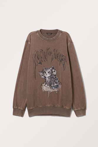 Langärmeliges Mini-Sweatshirt-Kleid - Braun - Monki - Modalova