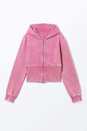 Kurzer Zip-Hoodie In Washed-Optik - Rosa - Monki - Modalova