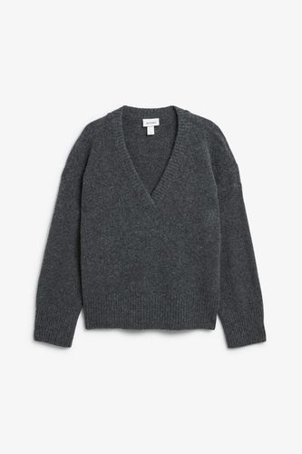 Oversize-Pullover Aus Wollmischung - Grau - Monki - Modalova