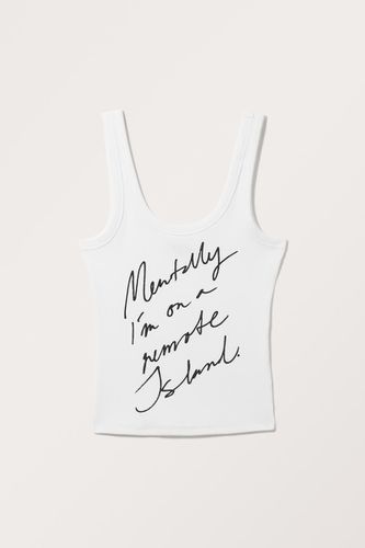 Eng Anliegendes Ripp-Tanktop - Weiß - Monki - Modalova