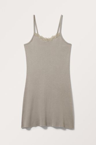 Mini-Slipdress Aus Rippstrick - Grün - Monki - Modalova