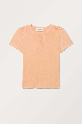 Kurzärmeliges Strick-T-Shirt - Orange - Monki - Modalova