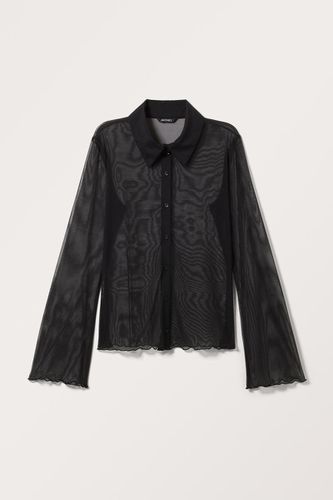 Langärmliges Mesh-Shirt - Schwarz - Monki - Modalova