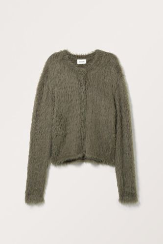 Flauschige Strickjacke - Grün - Monki - Modalova