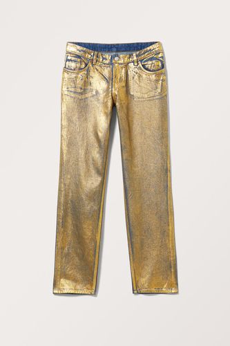 Moop Goldene Jeans Mit Mittlerer Bundhöhe - Goldfarben - Monki - Modalova
