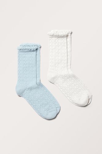 Er-Pack Pointelle-Socken - Blau Mehrfarbig - Monki - Modalova