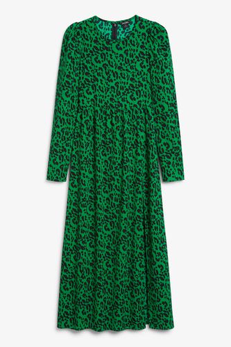 Langärmeliges Kleid Mit Offener Rückenpartie - Grün Mehrfarbig - Monki - Modalova