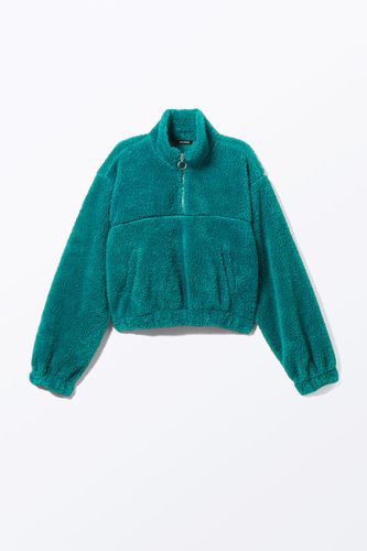 Oversized-Flauschpullover Mit Half-Zip - Blau - Monki - Modalova