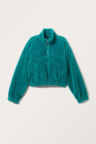 Oversized-Flauschpullover Mit Half-Zip - Blau - Monki - Modalova