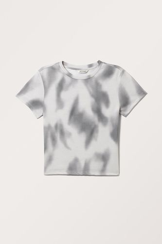 Bedrucktes T-Shirt Im Schrumpf-Look - Grau - Monki - Modalova