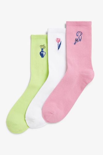 Er-Pack Baumwollsocken - Mehrfarbig Rosa Weiß Gelb - Monki - Modalova