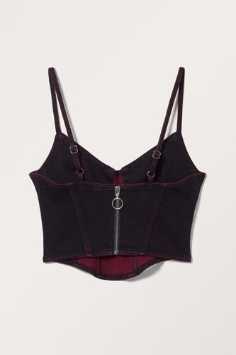 Kurz Geschnittenes Bralette-Top Aus Denim - Lila - Monki - Modalova