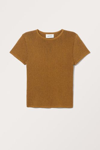 Kurzärmeliges Strick-T-Shirt - Braun - Monki - Modalova