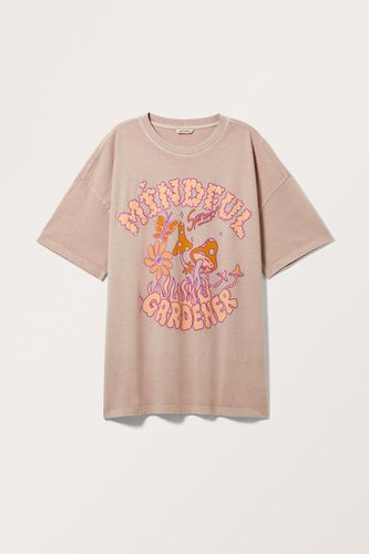 Oversized Baumwoll-T-Shirt - Beige - Monki - Modalova