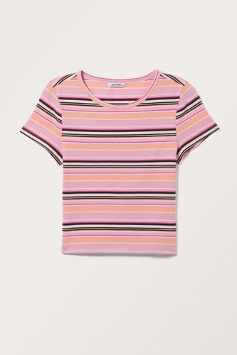 Bauchfreies, Körperbetontes Baumwoll-T-Shirt - Rosa - Monki - Modalova