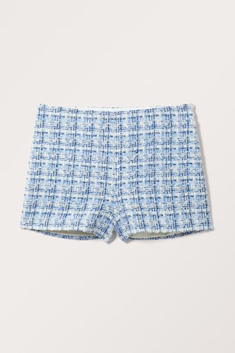 Mini-Shorts Aus Tweed - Blau - Monki - Modalova
