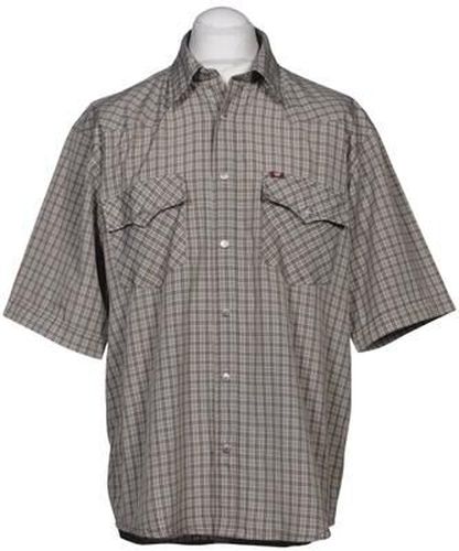 Herren Hemd, beige, Gr. L - Second Hand - Mustang - Modalova