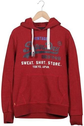 Herren Kapuzenpullover, rot, Gr. L - Second Hand - Superdry - Modalova